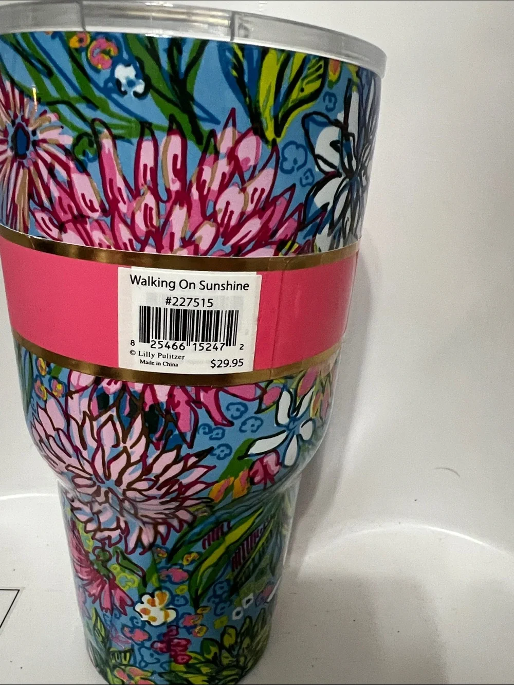 Lilly Pulitzer Blue Floral Stainless Steel Insulated Tumbler